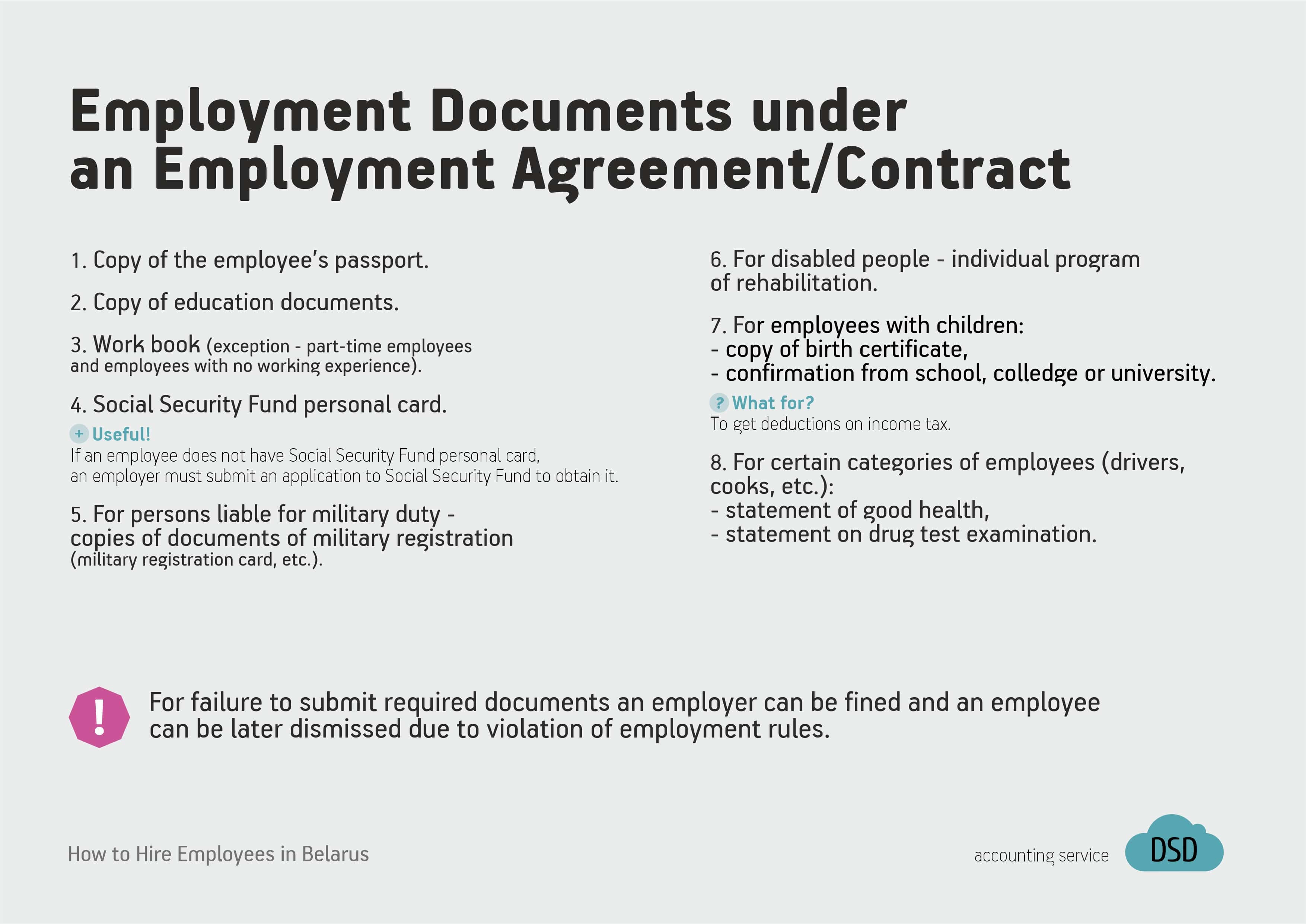 Necessary Documents for employment in Belarus